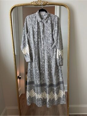Loft Blue and White Dress
